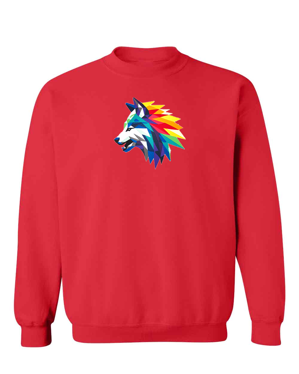 Rainbow Wolf on Pullover Sweatie