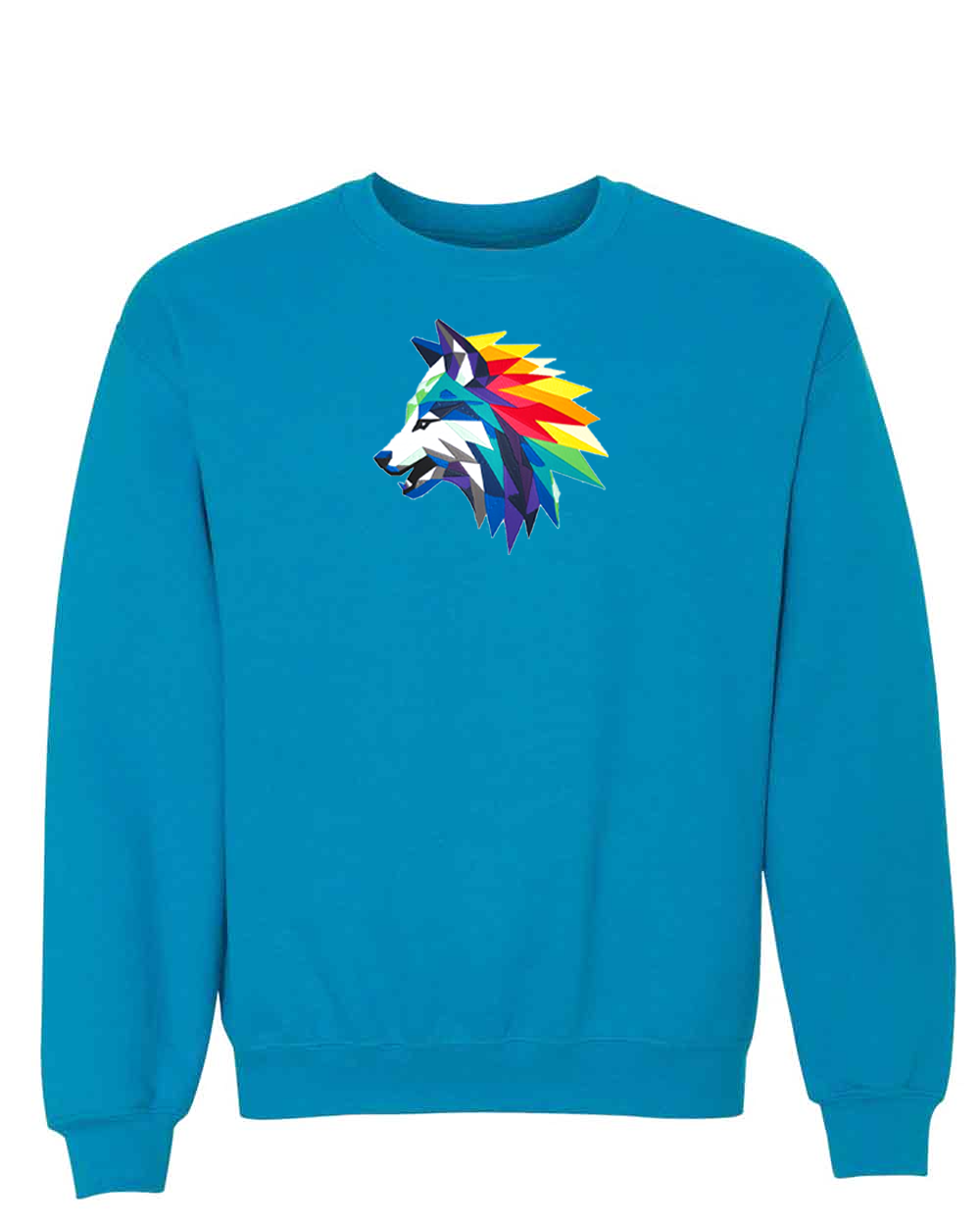 Rainbow Wolf on Pullover Sweatie
