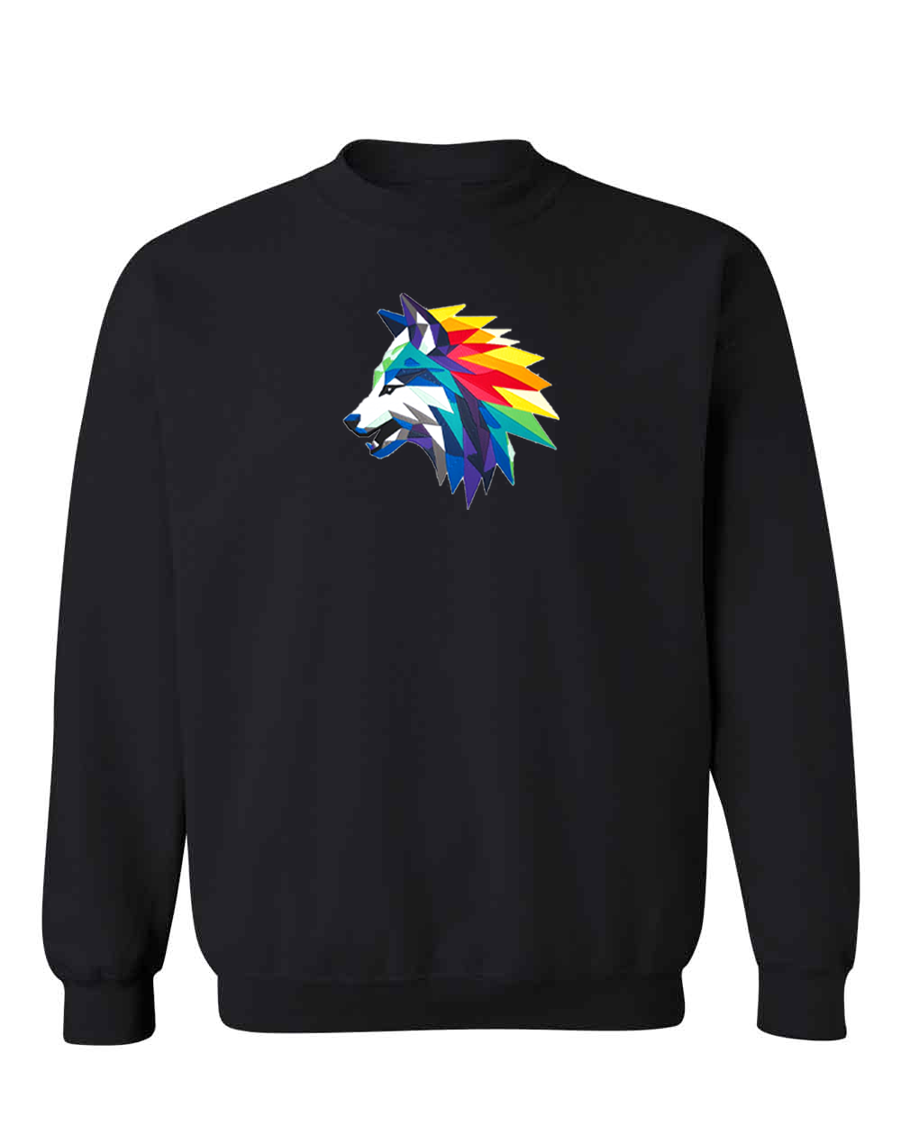 Rainbow Wolf on Pullover Sweatie