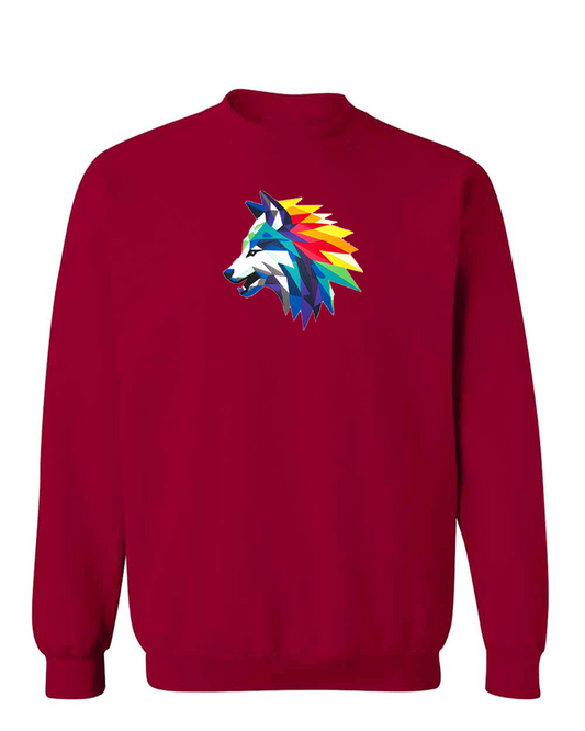 Rainbow Wolf on Pullover Sweatie