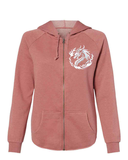 Dragon Crest on Surf Wash Hoodie