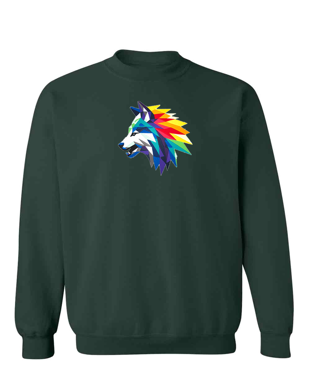 Rainbow Wolf on Pullover Sweatie