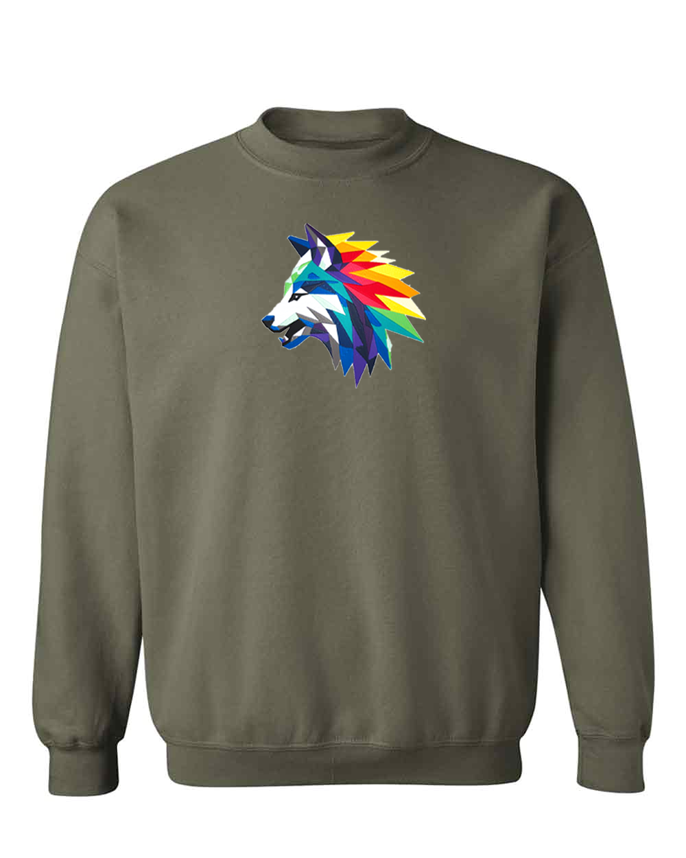 Rainbow Wolf on Pullover Sweatie