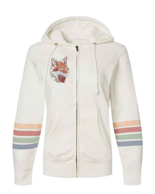 Fox 1 on Captain's Stripe Full-Zip Hoodie