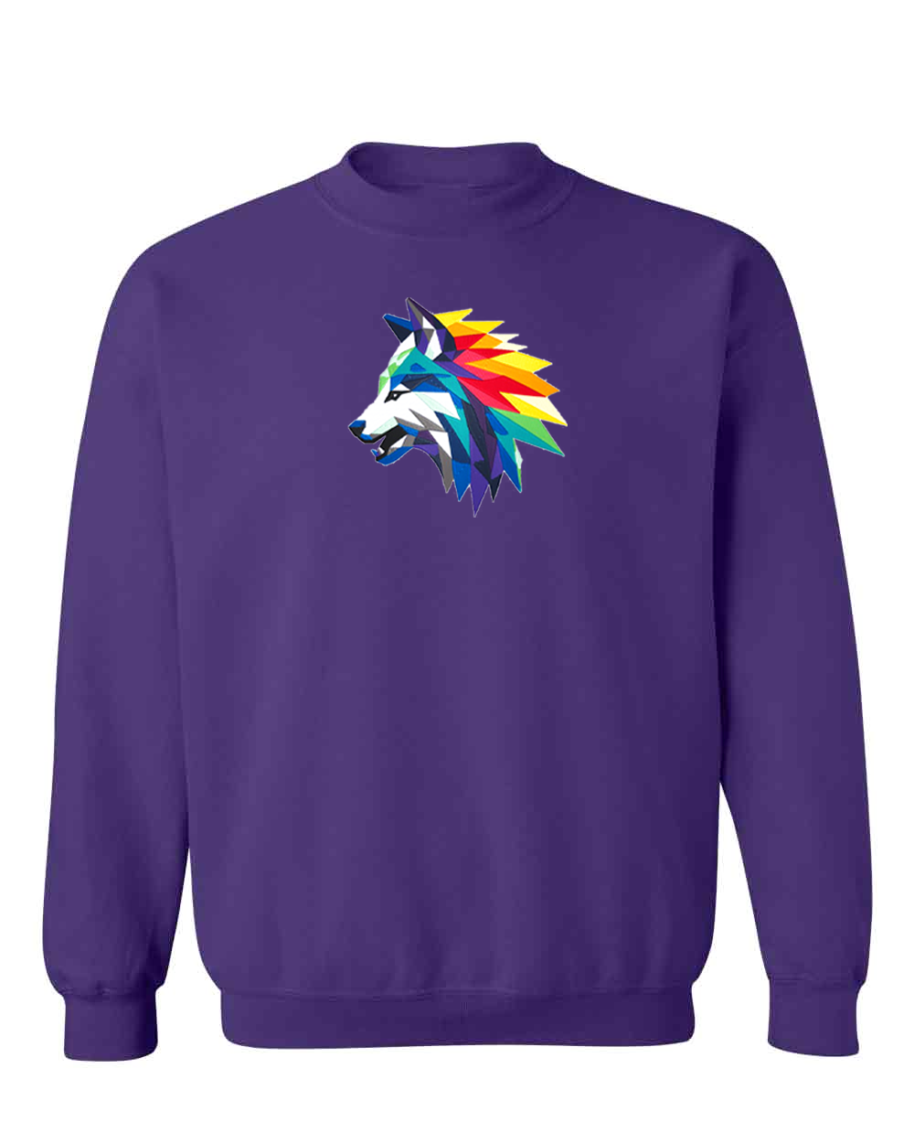 Rainbow Wolf on Pullover Sweatie