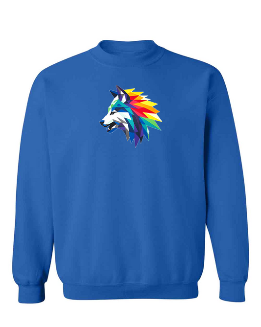 Rainbow Wolf on Pullover Sweatie